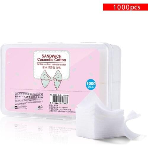 1000 PCS Water-saving Comfortable Skin-Friendly Cosmetic Cotton Pad Making Up Makeup Remover Cleaning Face or Nail 1000PCS