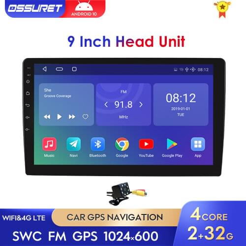 2 Din Android 10 GPS Auto Radio Multimedia DVD Player Bluetooth WIFI Mirror Link OBD2 DAB Universal Car FM 9/10.1 INCH Bluetooth