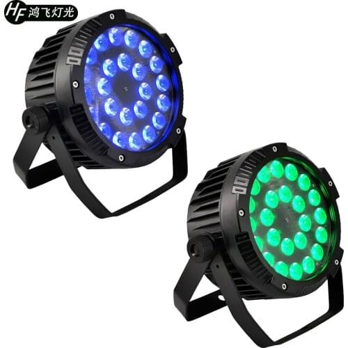 2 PCS IP65 Waterproof Led Par Light 24x18w RGBWA UV 6in1 24x12w RGBW 4in1 DMX Stage Light