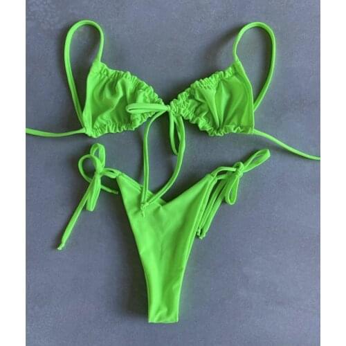 2021 Biquini String Swimsuit High Cut Bikini Set Bathing Suit Women Swimwear High Waist Bikinis Beach