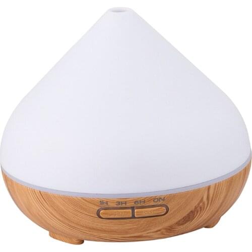 300ml Ultrasonic Electric Air Humidifier Aroma Oil Diffuser Wood Grain Remote Control 7 Colors LED Lights Humidifier Home Office