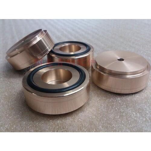 Style C 4pcs (gold) Aluminum feet for amplifier /speaker(with rubber ring)Diameter:44mm Height:17mm