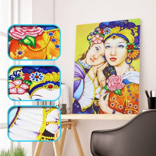 Special Shaped Diamond Painting DIY 5D Drill Cross Stitch Kits Crystal Fashion Woman Beautiful Girl Pattern Embroidery Arts