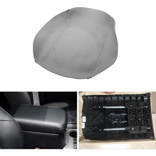 Car-styling Microfiber Leather Interior Center Control Lid Armrest Box Cover Trim For Toyota 4Runner 2010 - 2016 2017 2018 Gray