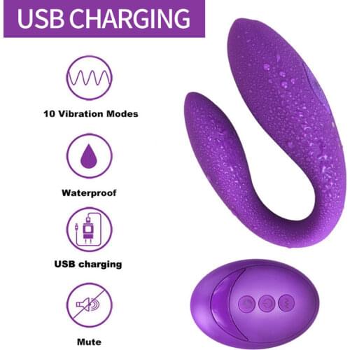 Wireless Vibrator Adult Toys For Couples USB Rechargeable Dildo G Spot U Silicone Stimulator Double Vibrators Sex Toy For Woman