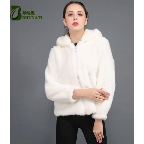 BHUNATI 2018 Winter Women Hooded Faux Fur Coat Fashion Warm Long-sleeved Jacket Female Short Jacket Coat Plus size