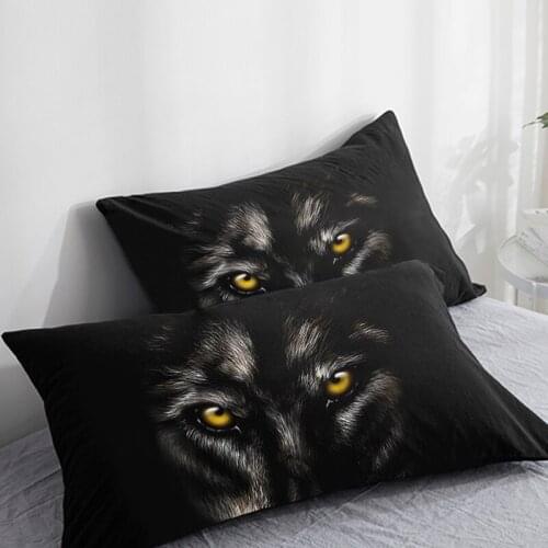 3D HD Custom Pillow Case,2PCS Pillowcase 50x70/50x75/50x80/70x70,Decorative Pillow Cover Animal Black Wolf eye,Bedding Drop ship