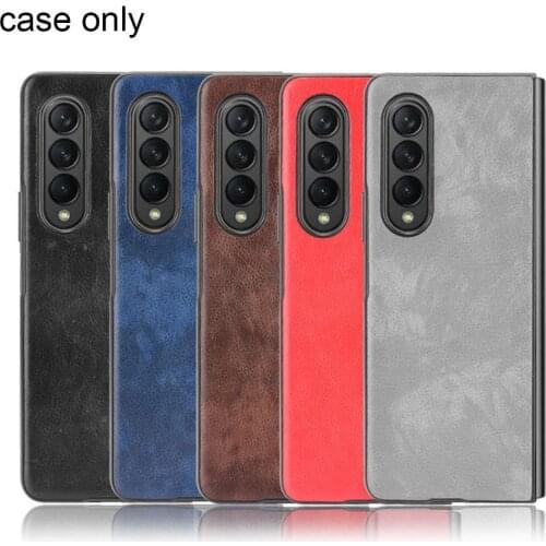 Phone Case for Samsung Galaxy Z Fold3 5G PC coque Luxury Vintage leather Skin covers for samsung galaxy z fold 3 5g case