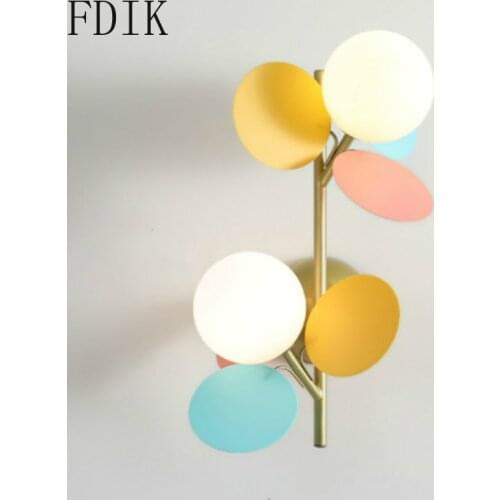 Flower Wall Lamps Single/double Heads Sconce Lamp Home Decor Loft Lighting Childrens Stairs Led Decorative Wall Mirror Lights