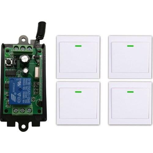 DC 9V 12V 24V 1 CH 1CH RF Wireless Remote Control Switch Relay Receiver +86 Wall Panel Remote Transmitter ,315/433.92 MHZ