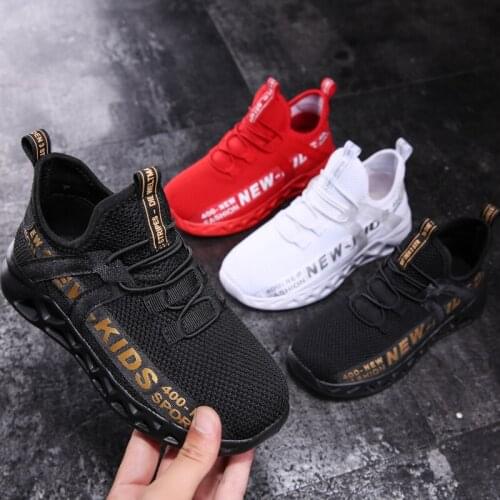 Black Kids Running Sneakers Mesh Tennis Sport Shoes for Boys Lightweight Children Casual Walking Shoes Breathable Girls Sneakers