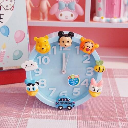Disney Creativity Cute Mickey Minnie Kids Cartoon Students Quiet Bedhead Bedroom Alarm Clock for Lazy People
