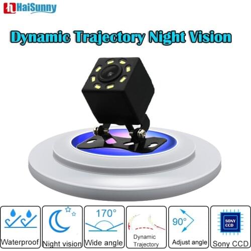 HD Parking Backup Rear Camera With Dynamic Line 8LED Night Vision Waterproof For Rearview Mirror Monitor Auto Parking Assistance