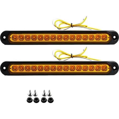 2Pcs 10Inch 15 LED Trailer Light LED Stop Turn Tail Light Third Brake Bar Strip for Heavy Duty Boats Trucks