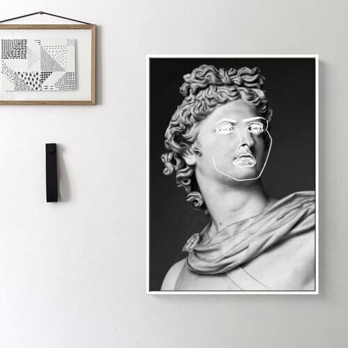 The Outline Of Davids FaceSculpture Canvas Art Posters And Prints Abstract Canvas Paintings On the Wall Art Pictures Home Decor