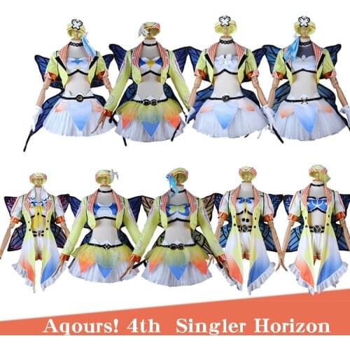 Love Live Sunshine Aqours 4th Singler Mitaiken HORIZON 9 Characters Kurosawa Ruby Dia Hanamaru Dress Uniform Cosplay Costumes