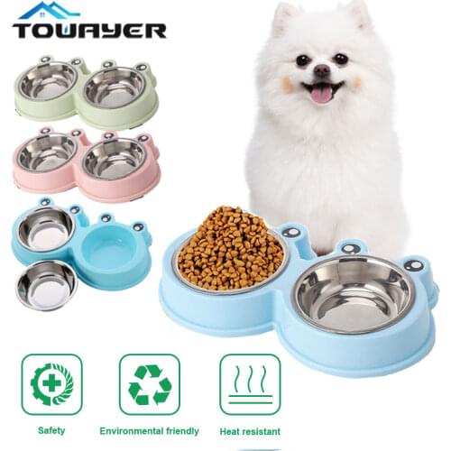 Pet Bowls Dog Food Water Feeder Stainless Steel Pet Drinking Dish Feeder Cat Puppy Feeding Supplies Small Dog Accessories
