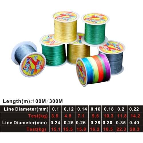 100M 300M Multifilament Fishing Line Braided Cord for Fishing Thread 4 Strands Braided Fishing Line for Spinning Fishing Tackle
