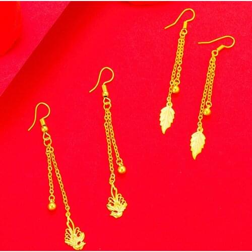 Fashion Leaves Tassel Drop Earrings For Women wedding Jewelry Party Bridal Accessories Trendy Dangle Earring girls decorations