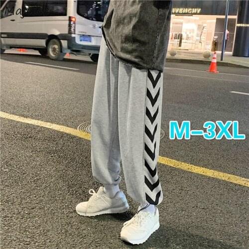 Men Casual Pants Patchwork Panelled Drawstring Ins Chic Trousers Male All-match Daily Trendy Loose Straight Ulzzang Korean Style
