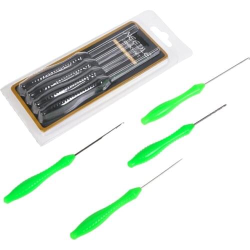 4Pcs Fishing Rigs Needle Kit Bait Fish Pellet Needle Set Hook Drill Holder Stringer Baiting Rig Tool Carp Fishing Terminals