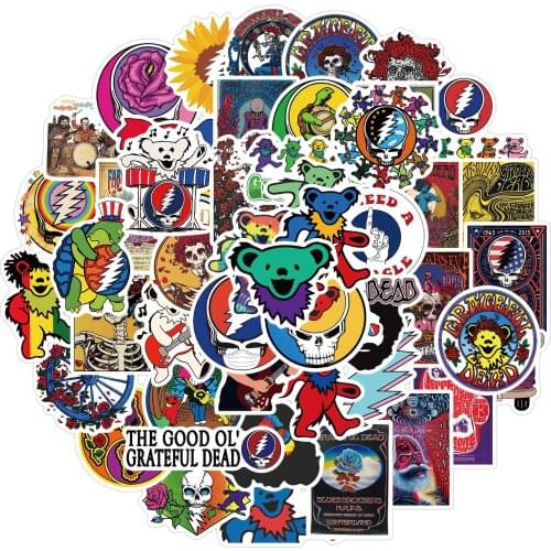 10/30/50pcs Grateful Dead Rock Singers Stickers For Skateboard Bicycle Car Laptop Computer Phone DIY Waterproof Graffiti Sticker