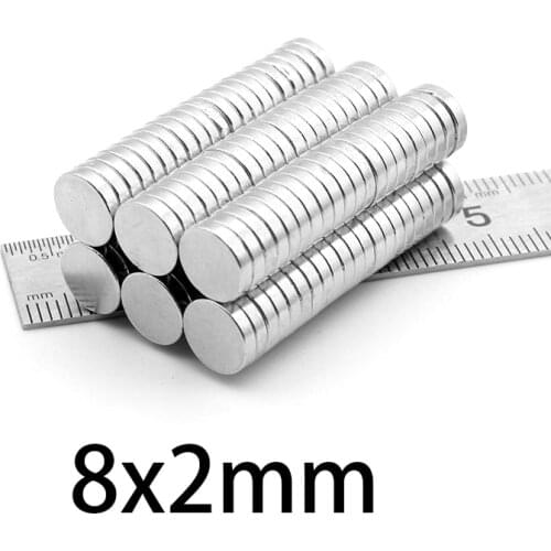 30-500PCS 8x2mm Neodymium Super Strong Magnet 8mmx2mm Permanent Round Magnet 8*2mm Powerful Magnetic Disc Magnet 8*2