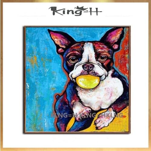 New samples of hand-painted oil painting blond hair dogs quality abstract decorative home children room and hall large murals