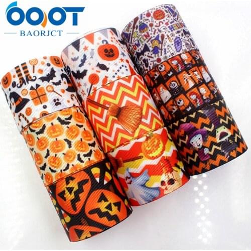 OOOT BAORJCT 178179 , 38MM cartoon Halloween Printed grosgrain ribbon,Clothing accessories jewelry,DIY Handmade gift wrapping