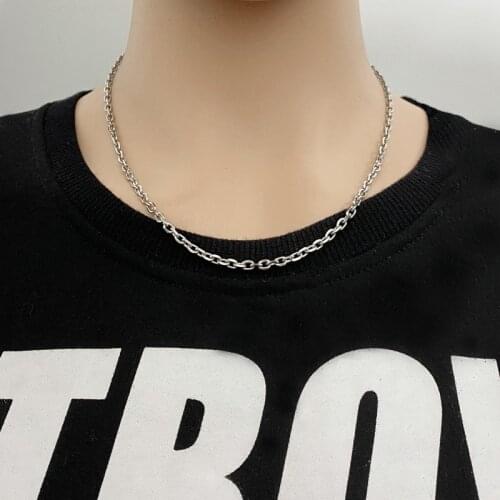 Titanium steel necklace O-shaped batch angle chain female stainless steel necklace men and women fashion necklace