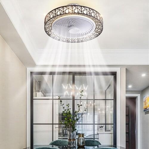 50cm smart led ceiling fan fans with lights remote control bedroom decor ventilator lamp air Invisible Bluetooth Silent