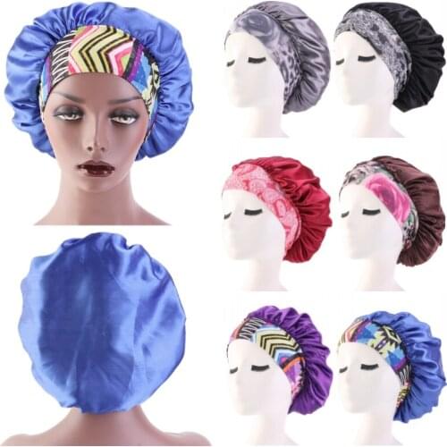 Casual Ladies Accessories Muslim Ladies Nightcap Arabian Wide-brimmed Hairband Night Hat Dubai Nightcap Stitching Printed