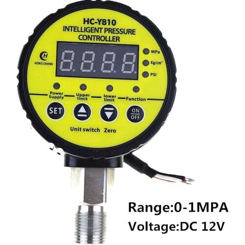 DC 12V 0-1Mpa Air Compressor Pressure Switch Digital Pressure Gauge Relay output