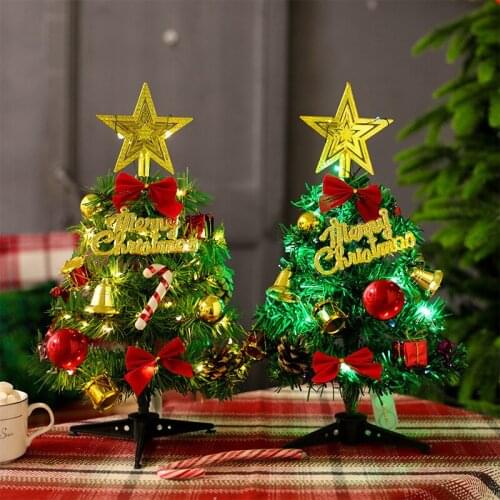 Christmas Tree, Small Cute Christmas Tree with Lights Christmas Decorations for Home Office 30cm*15cm