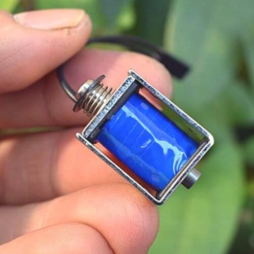 DC 6V-12V 9V Frame Type Miniature Electromagnet Micro 0520B Through Type Push-pull Type Solenoid Stroke 3MM for Office Equipment