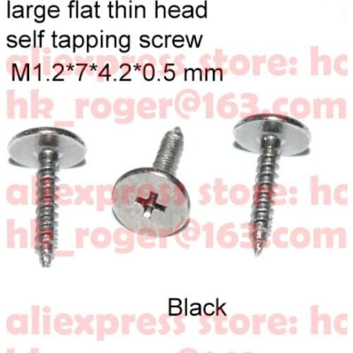 Carbon steel M1.2x7x4.2x0.5 mm self tapping screw large head thin flat thin head electronic phone screw bolt thinner drive