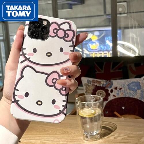 Takara Tomy Hellokitty Silicone Mobile Shell Suitable for IPhone 7/8P/X/XR/XS/XSMAX/11/12PRO/12 Phone Couple Case Cover