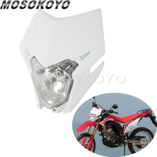 White Enduro MX Dirt Bike Headlight Motocross Head Light for Honda CRF 150L 150R CR 125R CRF 250R 250X 450R 450X 2018