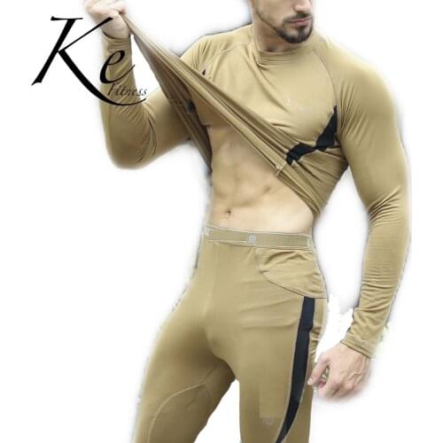 KE Outdoor thermal underwear set high elastic fleece sports suit cycling suit quick dry tight wicking tracksuit man