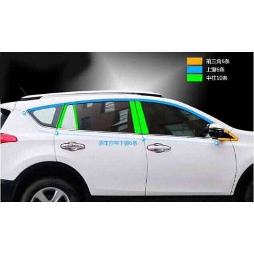 High quality stainless steel Window frame trims (22piece) For toyota RAV4 2013 2014 2015