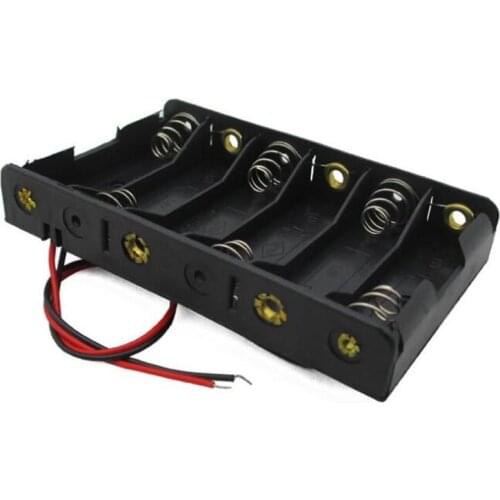 High Quality 6 AA Batteries Holder Storage Case Plastic 1.5V Battery Case ON/OFF Switch with Cap Wire For 6 X 1.5V AA Battery