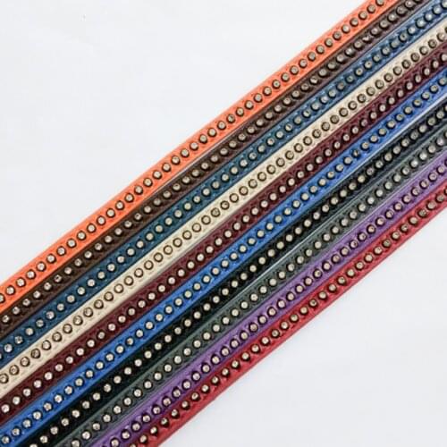 1meter Fashion Cord Jewelry For Flat Leather Inlay Rhinestone PU Leather For Bracelet Bagpack Necklace Jewelry Making Findings