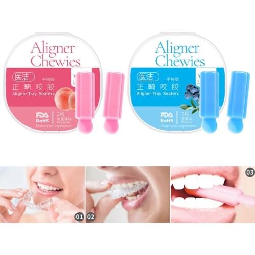 New Aligner Seater Chewies For Invisalign Aligners Tray Orthodontic Seaters Trainer With Carry Case Teeth Whitening Care 1Pair