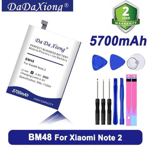 100% Original High Quality Battery 5200mAh BM48 For Xiaomi Note 2 Note2 Battery Batterie Gift Tool Kit