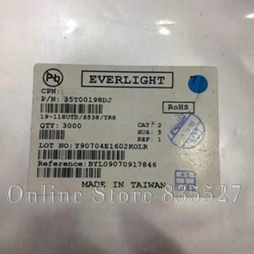 100pcs/lot LED lamp beads 19-218UTF/S538/TR8 0603 1608 white light 0.3 thickness EVERLIGHT LED light-emitting diode