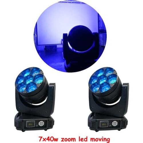 Free Shipping 2pcs/lot Bee Eye 7x40w Rgbw 4 In 1 Zoom Wash Moving Head Lyre Led Zoom Rotating Stage Light
