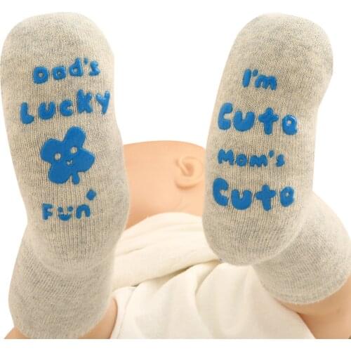 2021 Newborn Baby Thicken Socks Soft Girls Boys Socks Sokken Infant Toddler Letters Anti Slip Socks Neonato Recien Nacido Gift