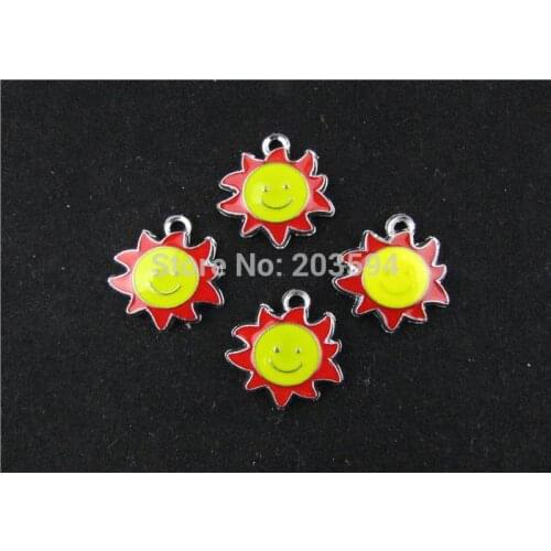 AE218 20pcs Mixed Enamel Sun Charms Pendants for Bracelet Charm 21.5x21MM