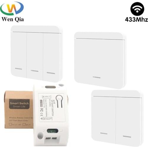 Smart Lighting Switch Rf 433MHz AC 90-250V Receiver 1/2/3 Gang Push button Switch High Capacity For Family light,lamp,Bedroom
