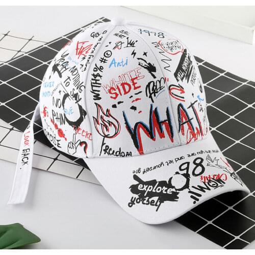 Letter Baseball Cap Graffiti Sun Hip Hop Cap Visor Spring Hat Men Adjustable Snapback Cotton Cap For Women Men Hats